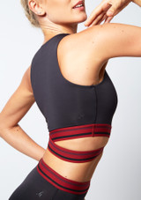 Move Dance Infinity Cross Over Crop Top Black Back 2 [Black]