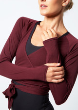 Move Dance Reach Tie Wrap Dance Top Purple Front 2 [Purple]