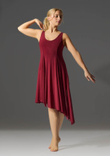 Move Dance Cressida Scoop Lyrical Dress Burgundy Front [Red]