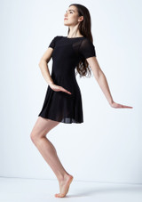 Move Dance Ceres Short Sleeve Lyrical Dress Black Front [Black]