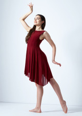 Move Dance Pandora Asymmetric Lyrical Dress Red Front [Red]