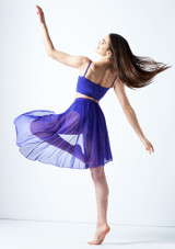 Move Dance Eris Asymmetric Lyrical Half Skirt Black front. [Black]