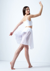 Move Dance Eris Asymmetric Lyrical Half Skirt Red main image. [Red]