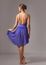 Move Dance Eris Asymmetric Lyrical Half Skirt Deep Blue Back [Blue]