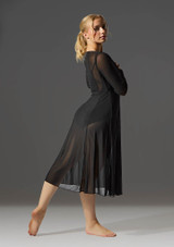 Move Dance Dione Long Sleeve Lyrical Dress Black Back 3 [Black]
