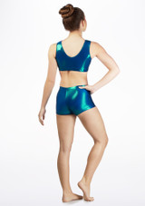 The Zone Chic Gymnastics Crop Top Green Back [Green]