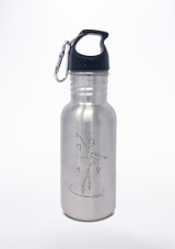 Capezio Girls Ballerina Water Bottle Silver Front [Silver]