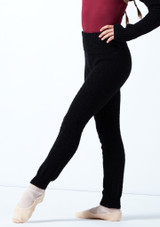 Intermezzo Teen High Waisted Knitted Pant Black Front [Black]