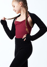 Intermezzo Teen Knitted Warm Up Shrug Black Front [Black]