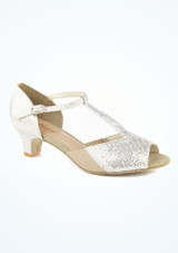 So Danca T-Strap Sparkle Open Toe Ballroom Shoe 1.5" Silver [Silver]
