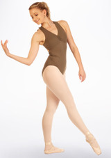 Intermezzo Cross Back V-neck Leotard Green Front [Green]