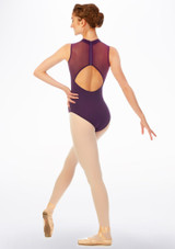 Jozette Motif High Neck Leotard* Purple Back [Purple]