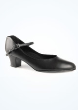 Capezio Junior Footlight Character Shoe 1.5" - Black Black [Black]