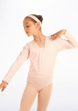 Capezio Class Kids Crossover Ballet Wrap Pink Front [Pink]