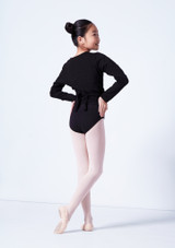 Capezio Class Kids Crossover Ballet Wrap Black Back [Black]
