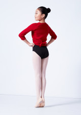 Tappers & Pointers Kids Knit Ballet Wrap Red Back [Red]