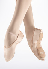 Move Dance Full Sole Satin Ballet Shoe Pink 2 [Pink]