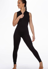 Bloch Hooded Open Back Unitard* Black Front [Black]