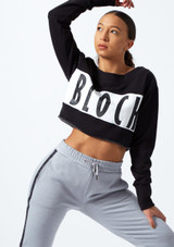 Bloch Cropped Logo Sweatshirt Black Front [Black]
