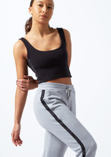 Bloch Ribbed Crop Top Black Front [Black]