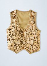 Weissman Boys Ultra Sparkle Vest Gold Front [Gold]