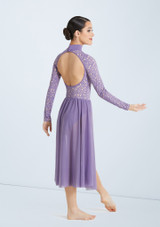 Weissman Laser Cut Floral Dress Purple Back [Purple]