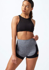 Capezio High Neck Bra Top Black Front [Black]