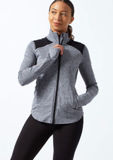 Capezio Zip Front Jacket Grey Front [Grey]