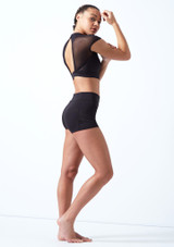 Bloch Ladder Trim Dance Shorts Black Back [Black]