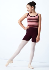 Move Dance Teen Mimi Striped Knit Dance Warm Up Suit Fig Front 2 [Purple]