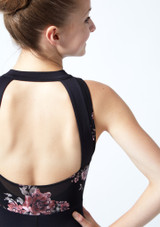 Move Dance Teen Jupiter Floral Sleeveless Catsuit Black Close up back [Black]