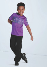 Weissman Boys Hologram Stripe Shirt Electric Purple 9016 [Purple]