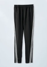 Weissman  Unisex Striped Jogger Pants Black [Black]