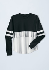 Weissman Oversized Metallic Striped Top Silver [Silver]