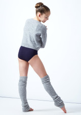Move Dance Teen Louisa Knit V Neck Jumper Grey Back [Grey]