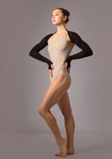 Move Dance Giovanna Knit Shrug Black Front 2 [Black]