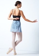 Move Dance Floral Wrap Dance Skirt - Blue Blue Back [Blue]