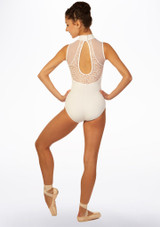 So Danca Anabelle Turtleneck Lace Leotard White Back 2 [White]