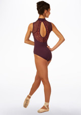 So Danca Anabelle Turtleneck Lace Leotard Purple Back 2 [Purple]