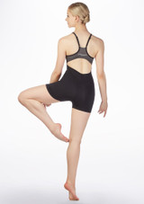 Capezio Racerback Camisole Biketard Black-Grey Back 2 [Black]