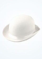 Satin Look Bowler Hat White. [White]