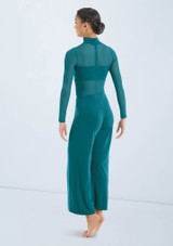 Weissman Culotte Unitard With Mesh [Blue]