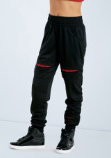 Weissman Sequin Slashed Joggers Black-Red [Black]