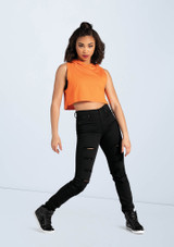 Weissman Hooded Sleeveless Crop Top Cerise [Pink]