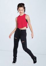 Weissman Sleeveless Crop Top Black [Black]