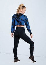 Weissman Tie Dye Print Cropped Hoodie Royal Blue [Blue]