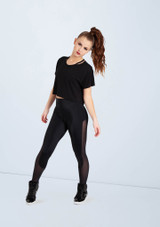 Weissman Cutout Shoulder Crop Tee Black [Black]