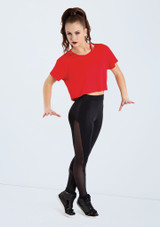 Weissman Cutout Shoulder Crop Tee Red [Red]