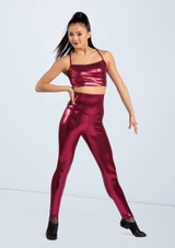 Weissman High Waist Metallic Leggings [Black]