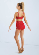 Weissman Sequin Performance Bra Top Red 2 [Red]